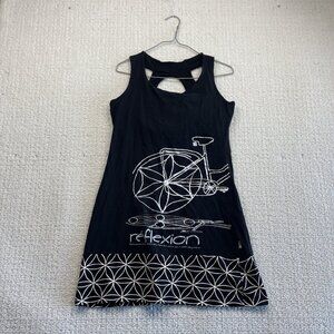 Message Factory Dress Summertime Built In Bra Size M Boho Hippie Alt Bike Design